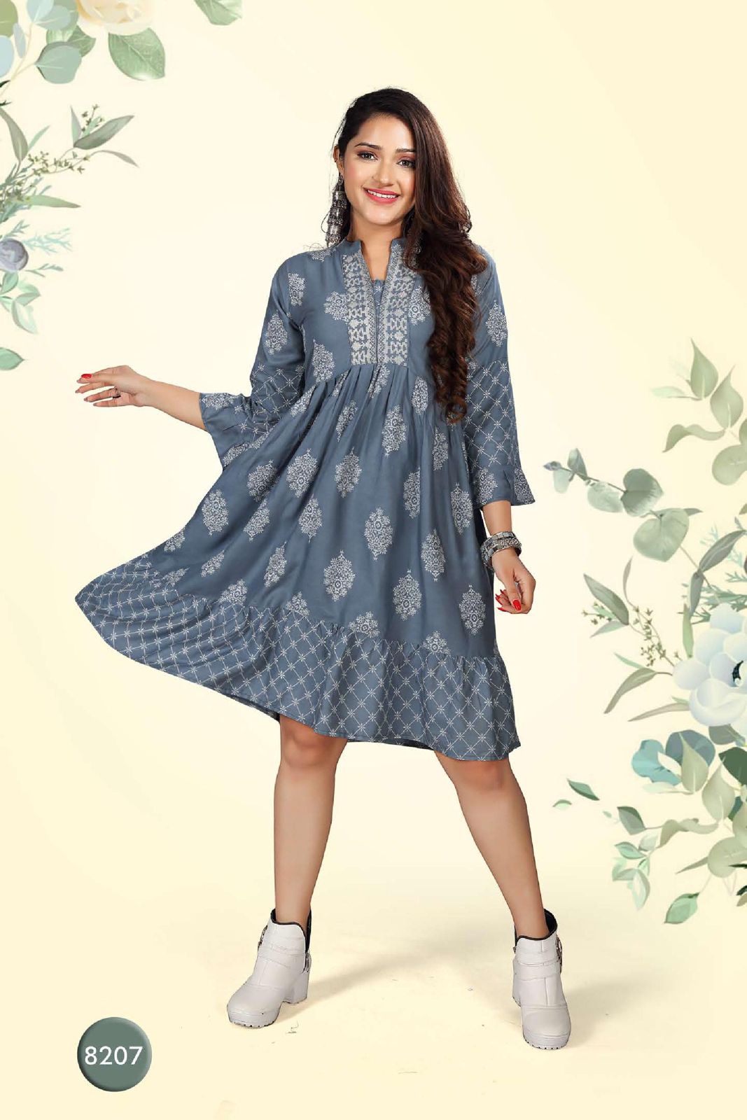 Beauty Queen Vihana 1 New Fancy Wear Shorty Rayon Printed Kurti Collection